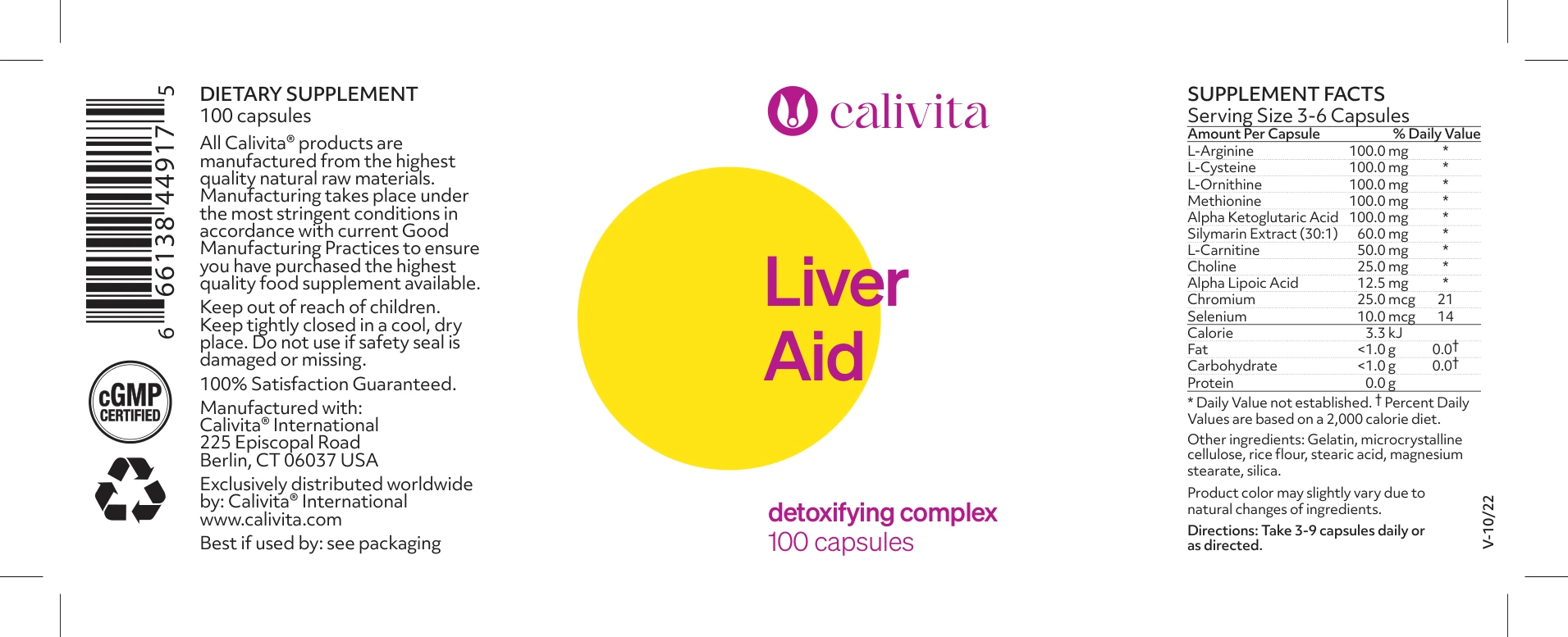 Eticheta oficială Liver Aid CaliVita CV0198