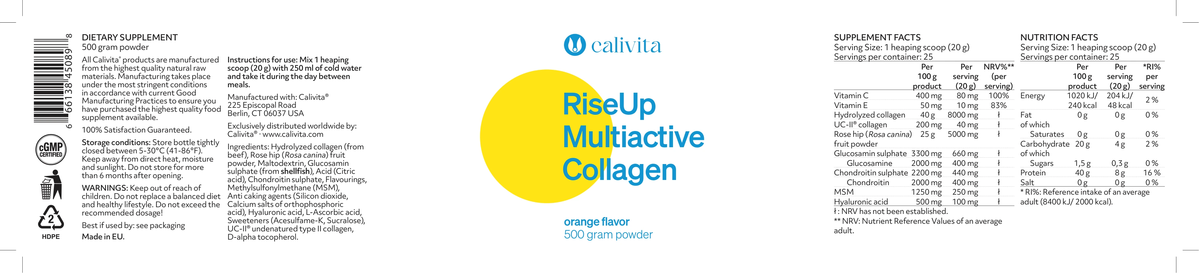 Eticheta oficială RiseUp Multiactive Collagen CV0327